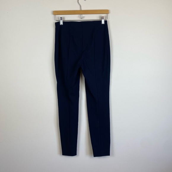 Theory Slit Legging in Eco Stretch Cotton Crop Dark Navy Blue - Picture 3 of 9
